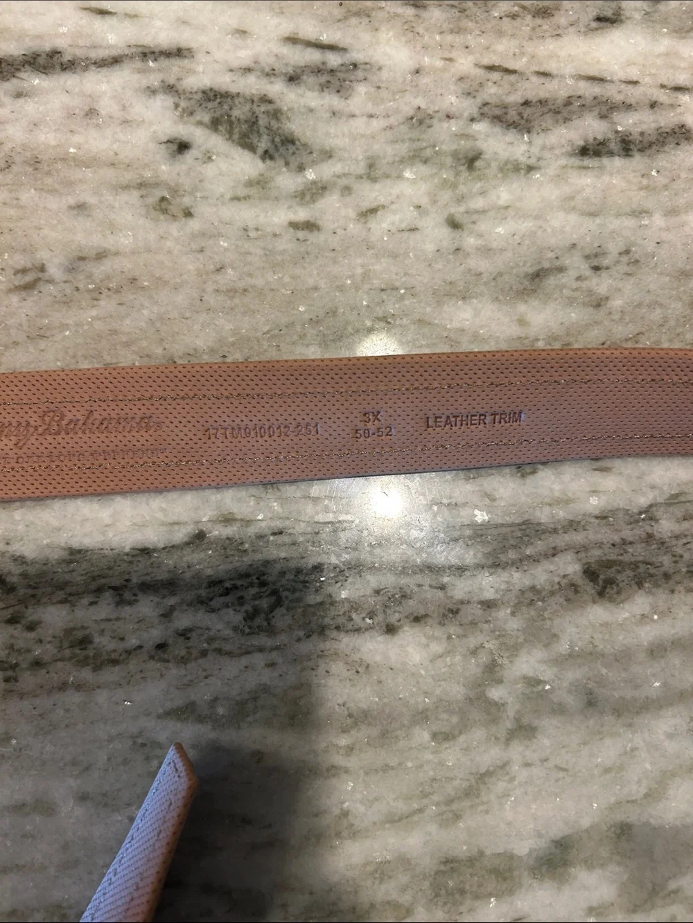 Tommy Bahama Brown Leather Belt with Light Tan Edge